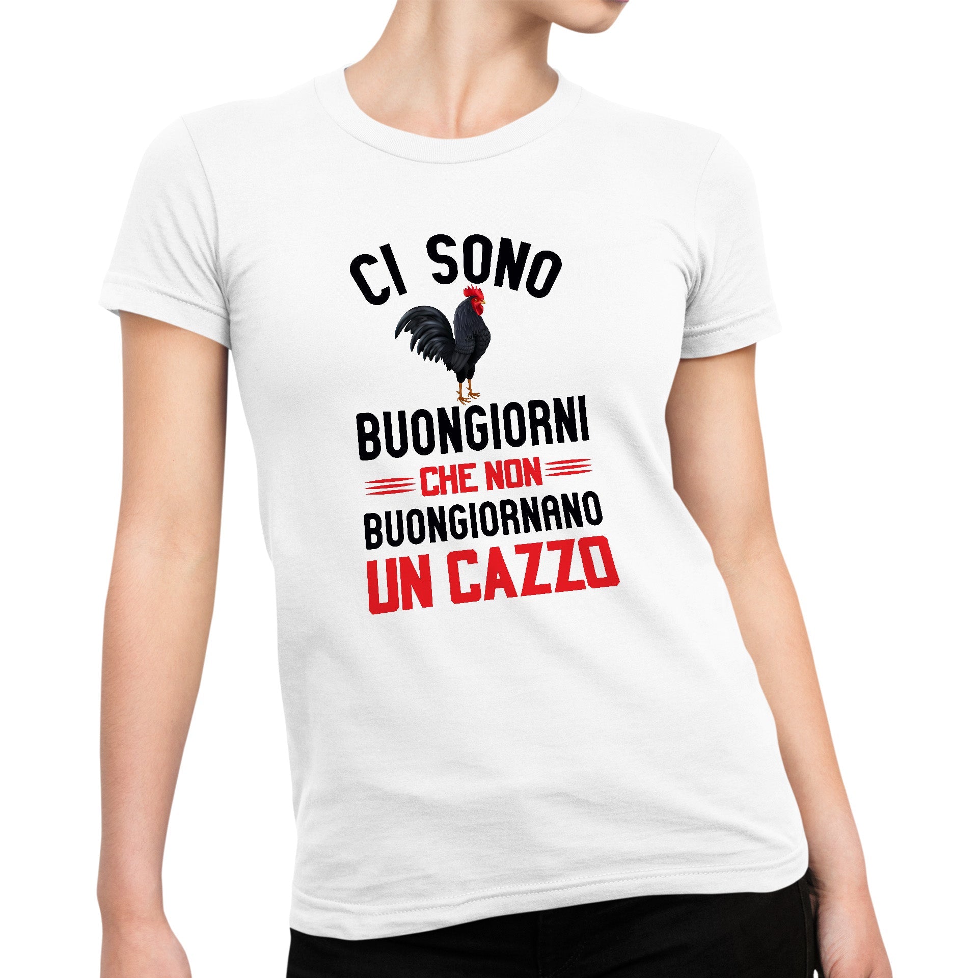 Maglietta Divertente Donna - Grafica Simpatica - Buongiorno un C*zz*